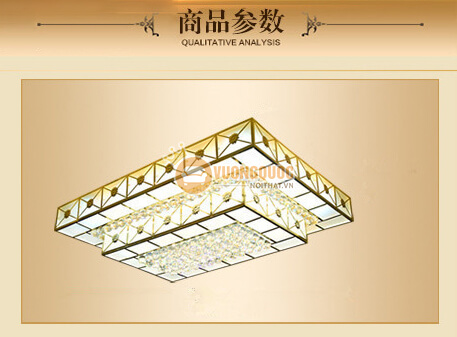 Đèn ốp trần thủy tinh hình chữ nhật cao cấp CM207-7